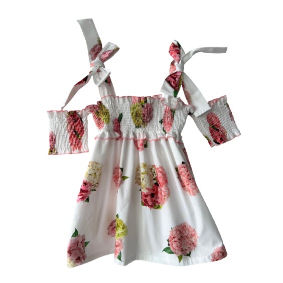 Pink hydrangeas elastic dress Pink hydrangeas elastic dress