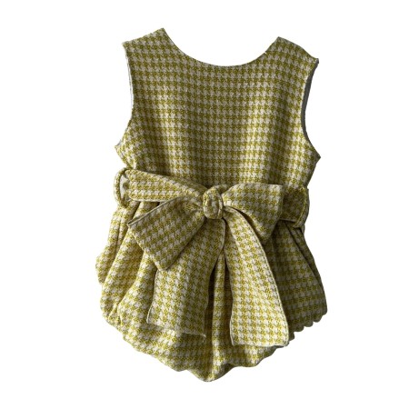 Green pied de poule romper