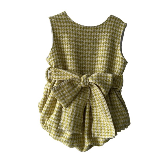Green pied de poule romper Green pied de poule romper