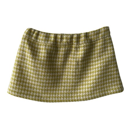 Mini jupe en pied de poule vert