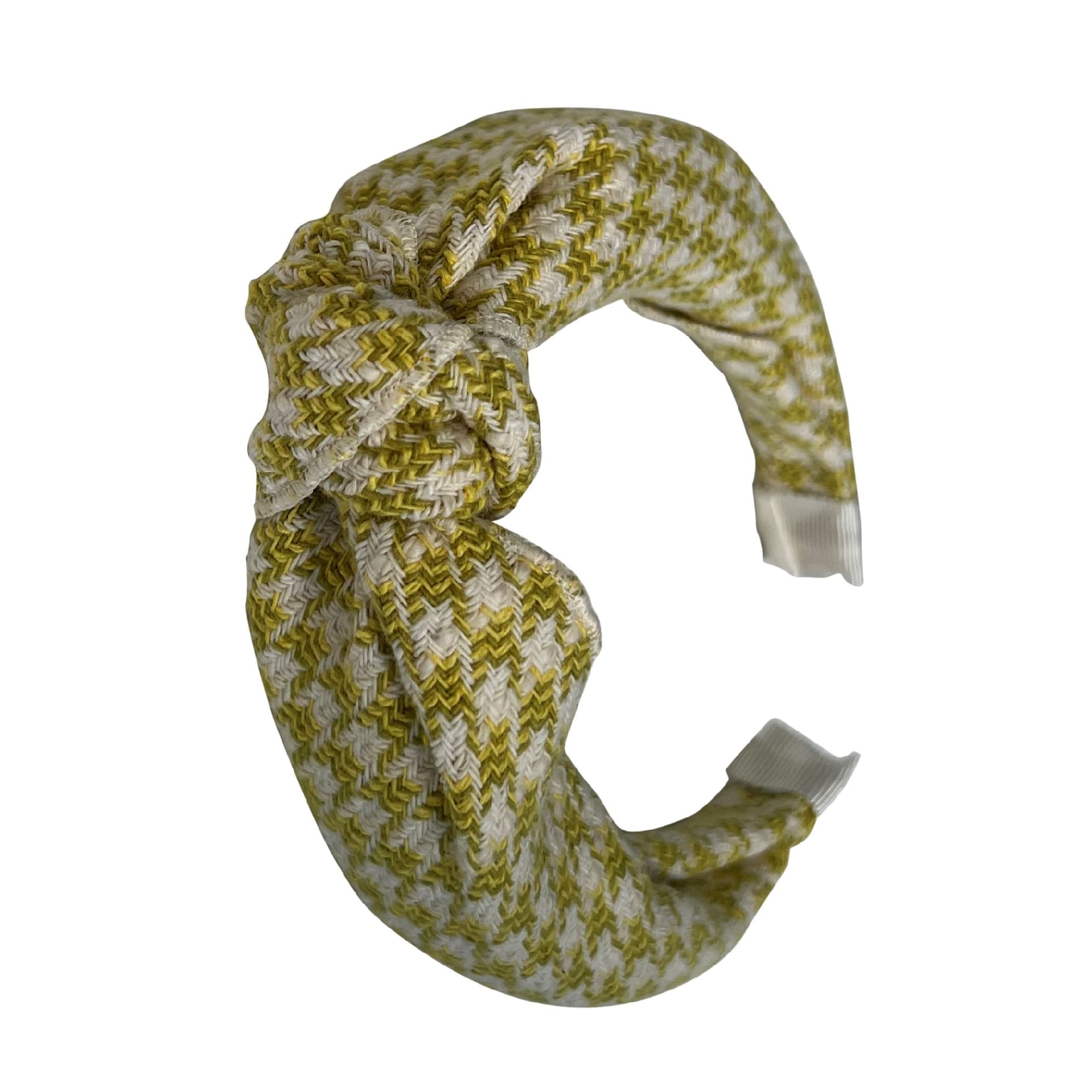 Green pied de poule headband