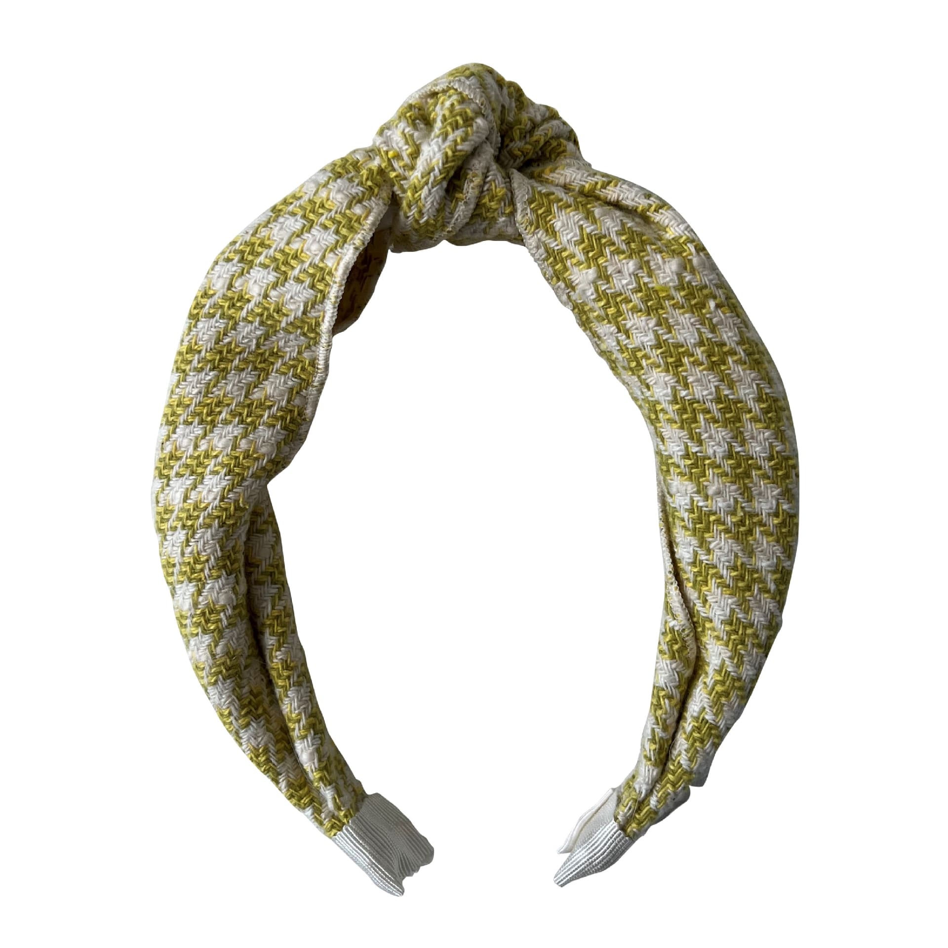 Green pied de poule headband