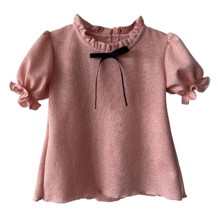 Chemisier en maille rose