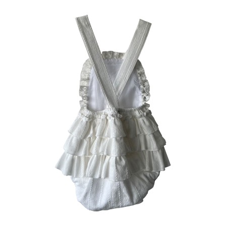 Fofo com folhos em bodado inglês cru Fofo com folhos em bodado inglês cru