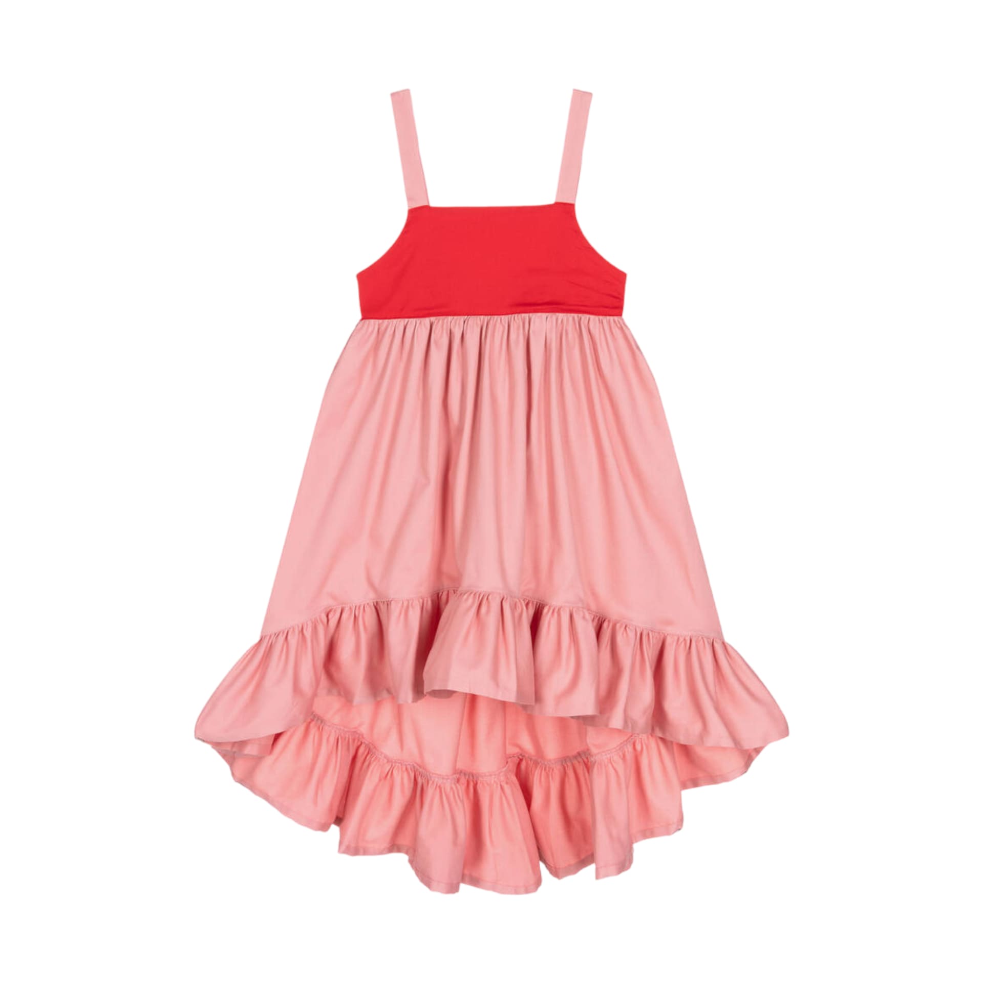 Red and pink piquett long dress