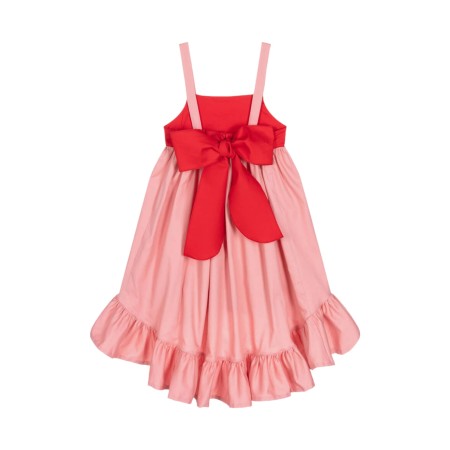 Red and pink piquett long dress