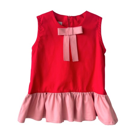 Red and pink piqu dress