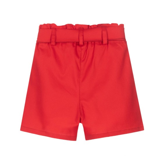 Red piquet shorts