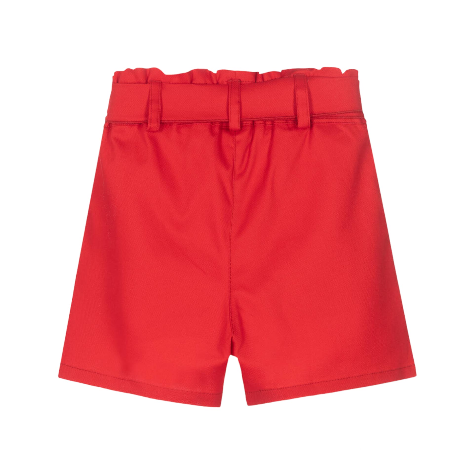 Red piquet shorts