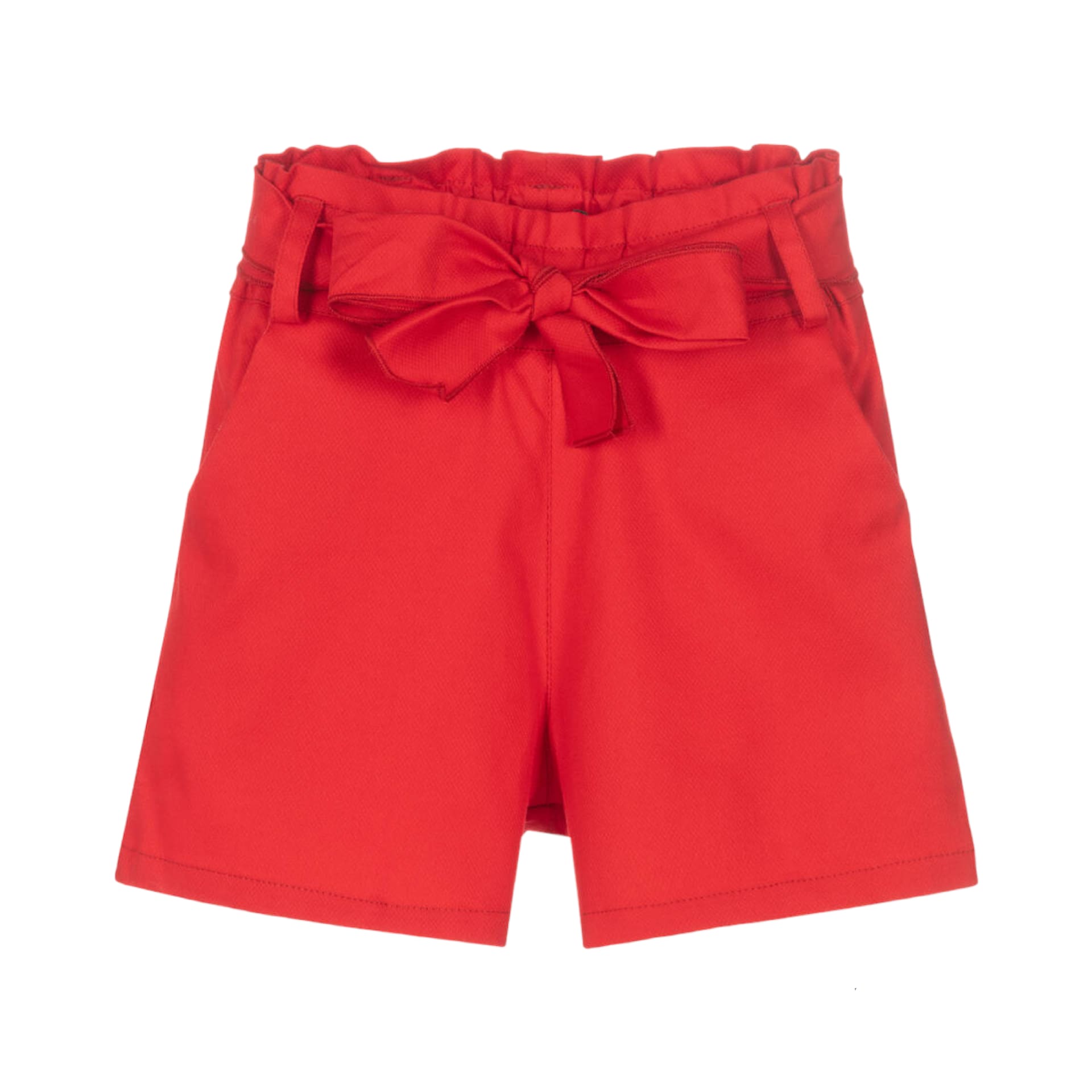 Red piquet shorts