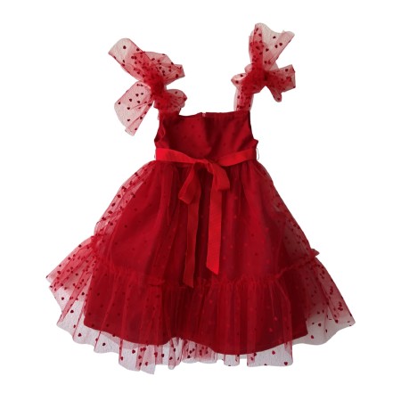 Red tule dress