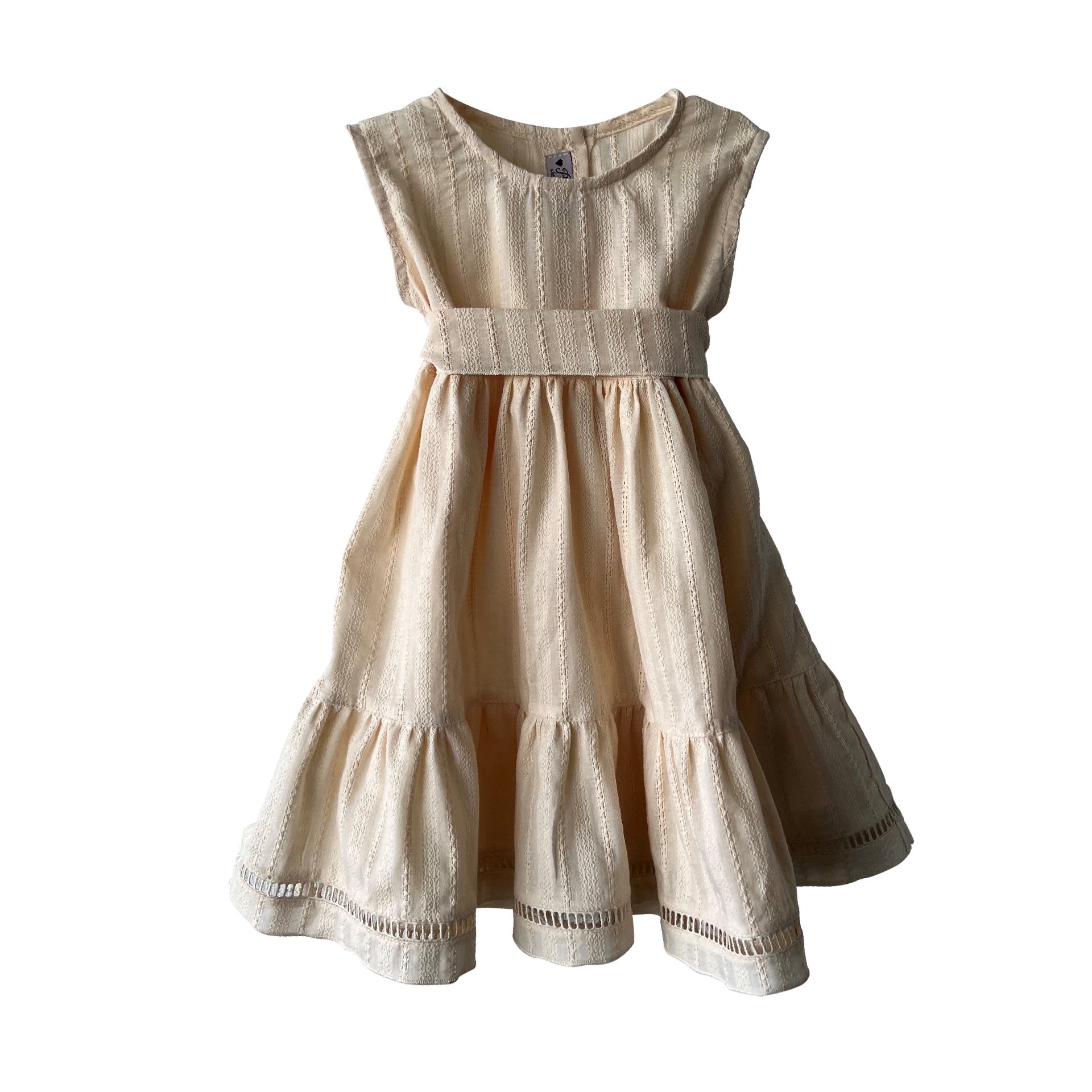 Beige embroidery dress