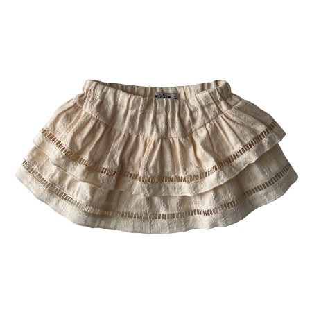 Jupe en broderie anglaise beige