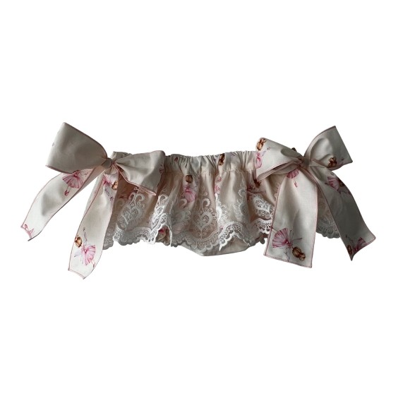 Ivory with ballerinas bloomer with tule