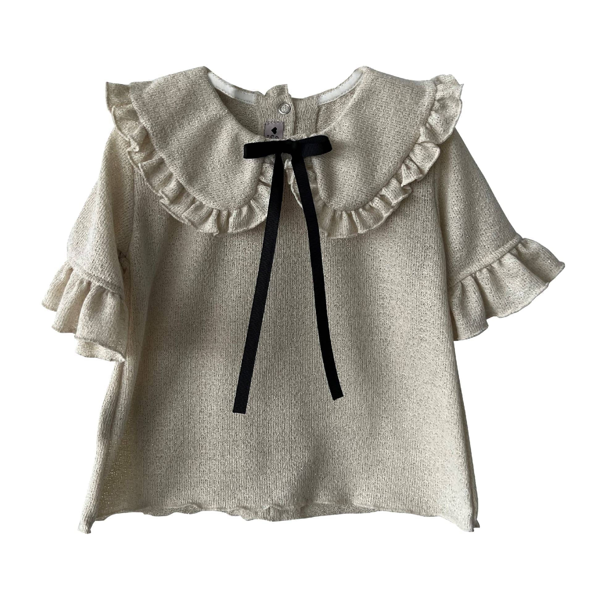 Ivory jersey collar blouse