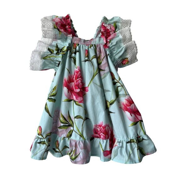 Mint with pink flowers dress Mint with pink flowers dress