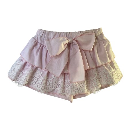 Pink oxford frill skirt