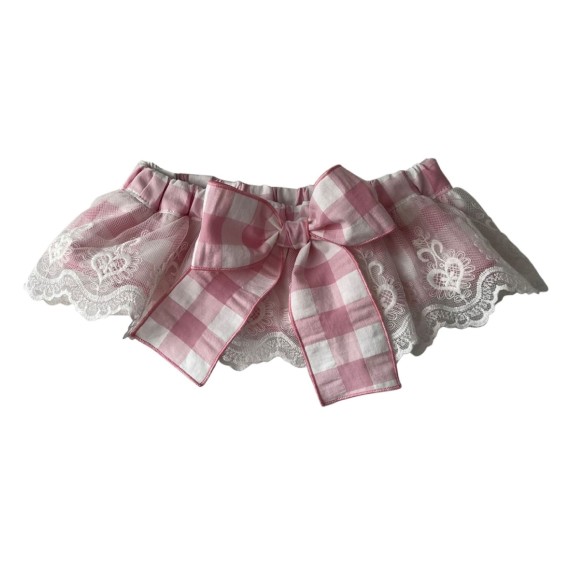 Bloomer à carreaux rose avec tule Bloomer à carreaux rose avec tule