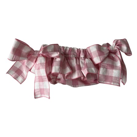 Pink check two bows bloomer