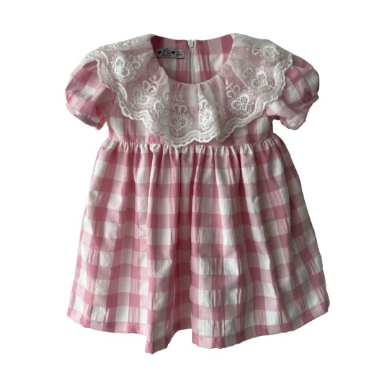 Pink check dress with tule Pink check dress with tule