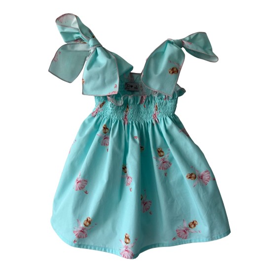 Blue with ballerinas straps blouse
