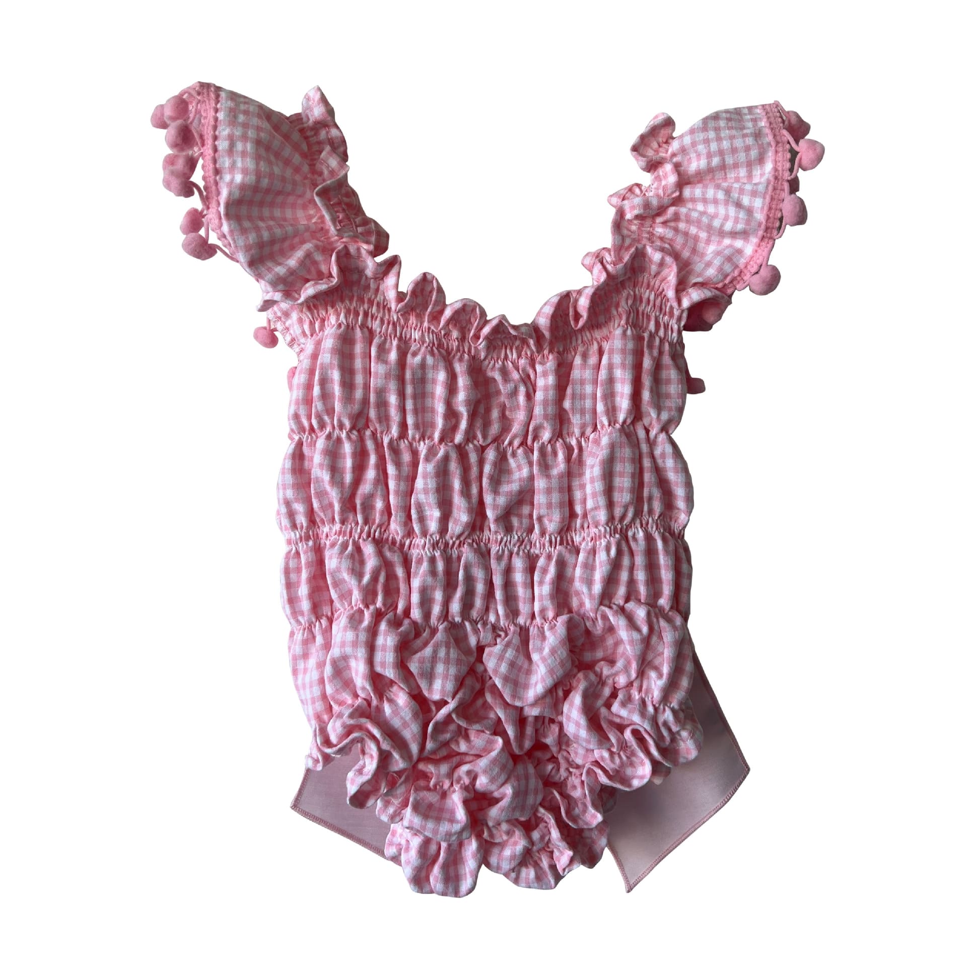 Pink vichy cotton swimsuit