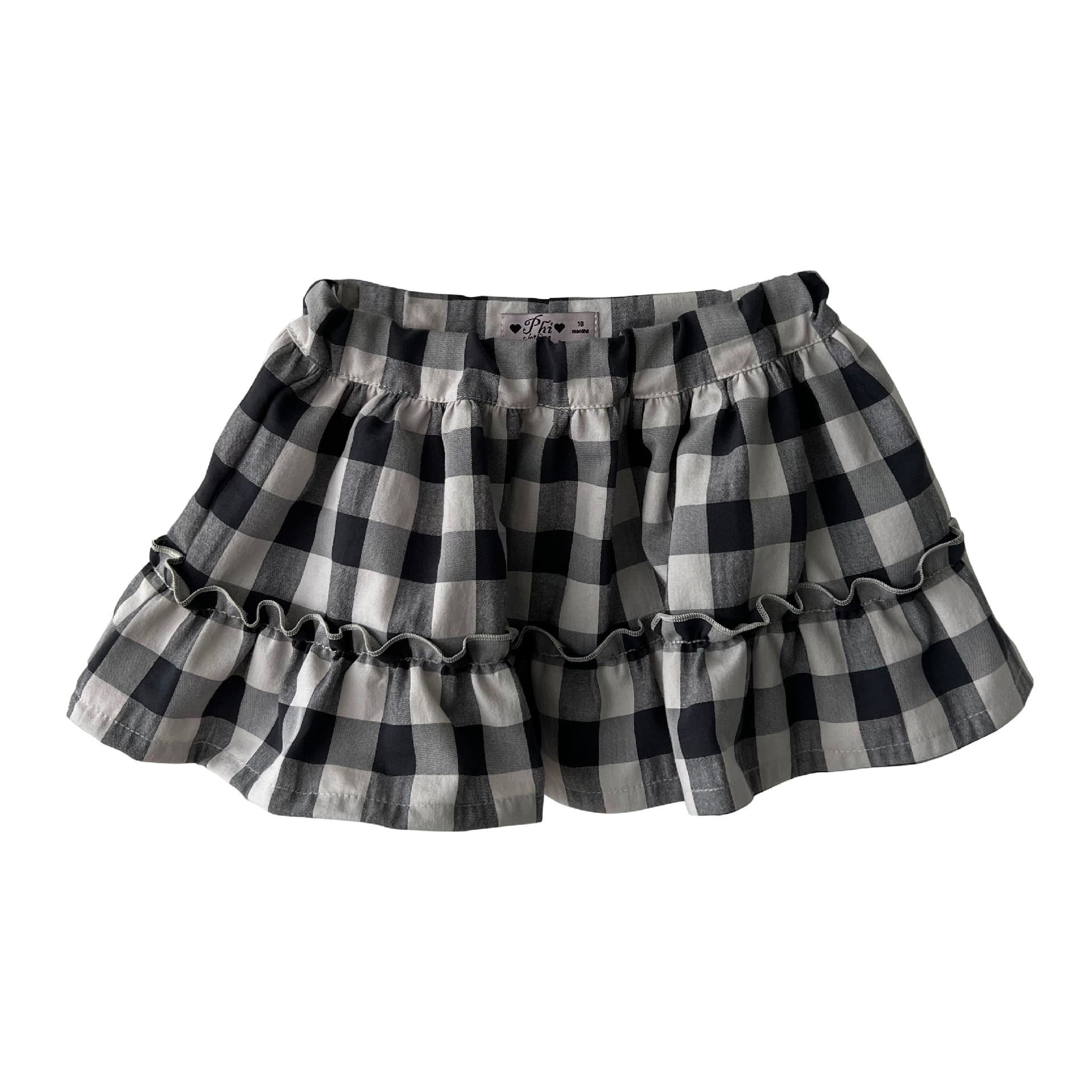Black and white check skirt