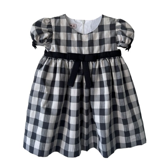 Black and white check classic dress
