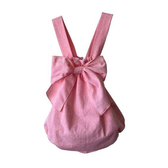 Barboteuse en chambray rose Barboteuse en chambray rose