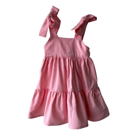 Pink chambray straps dress