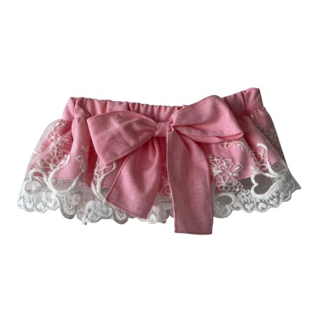 Pink chambray tule bloomer