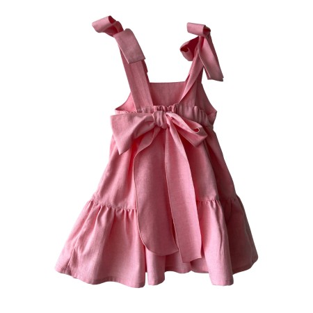 Vestido rosa com folhos Vestido rosa com folhos