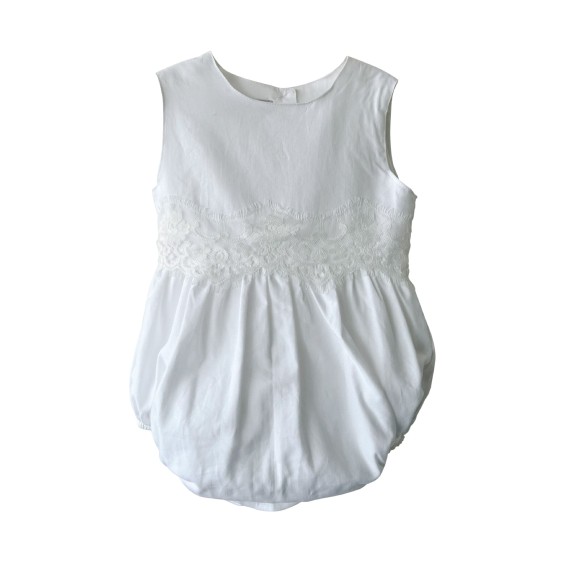 White oxford romper