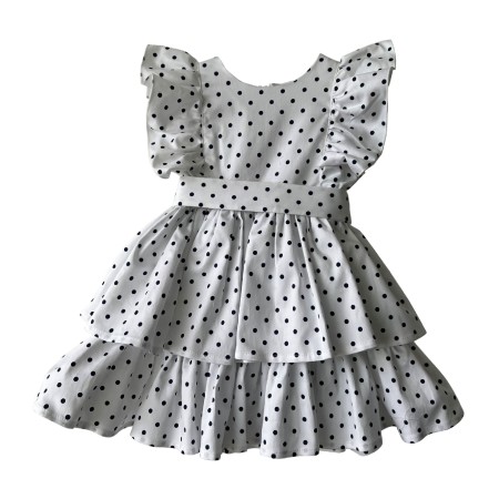 Ivory with navy dots dress
