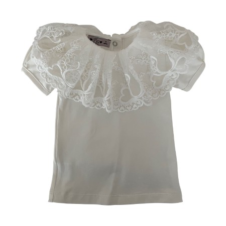 Ivory tshirt with tule