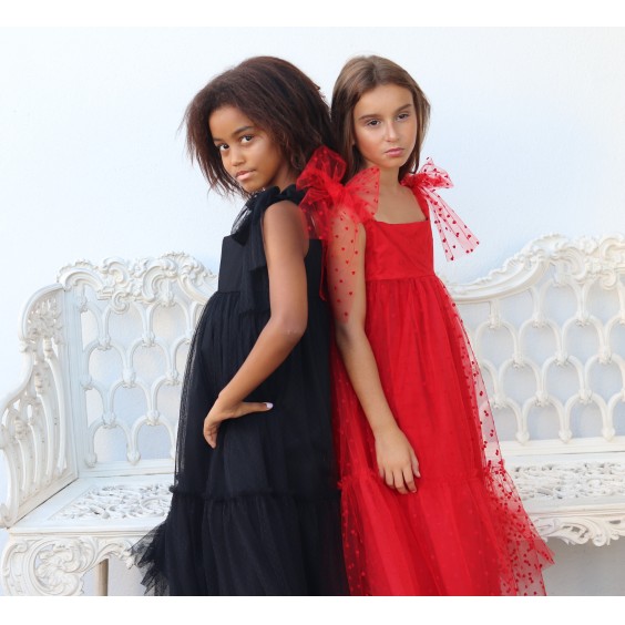 Robe en tule rouge