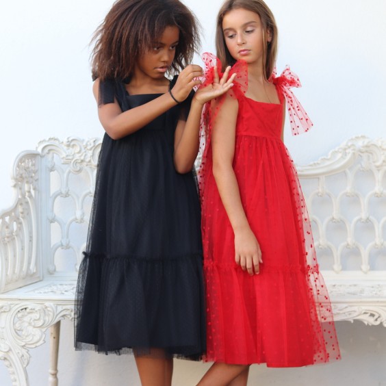 Vestido tule vermelho