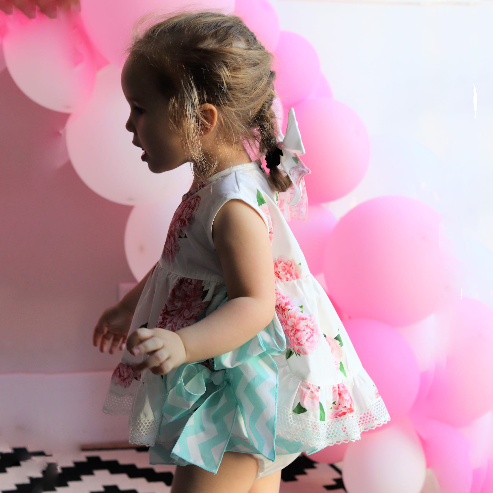 Peony 2 bows tunic