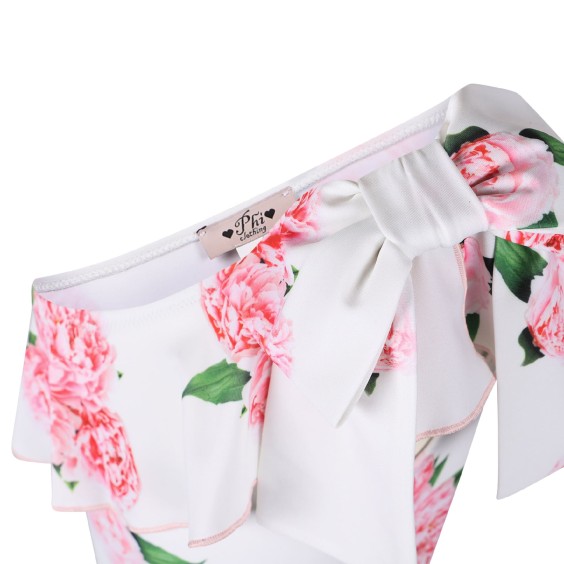 Maillot de bain assymtrique  pivoines