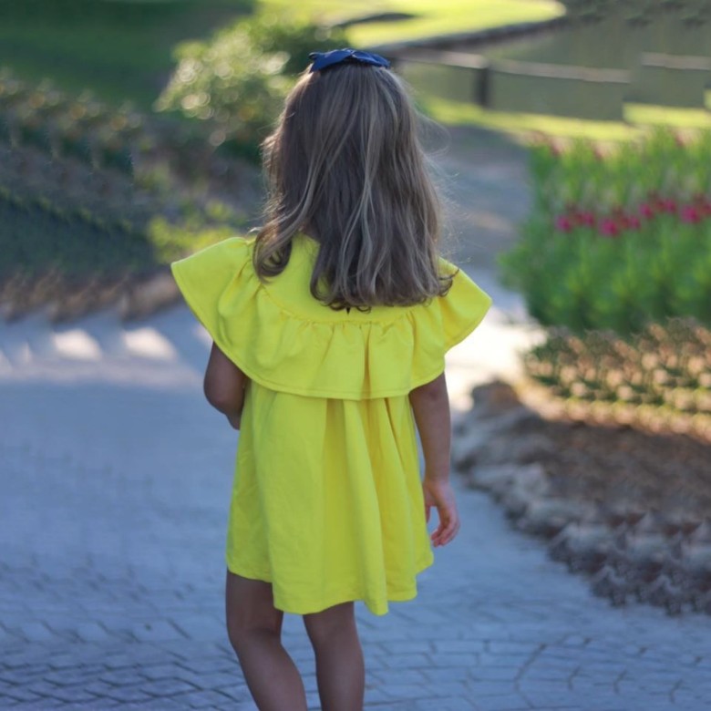 Vestido amarelo mae shops e filha