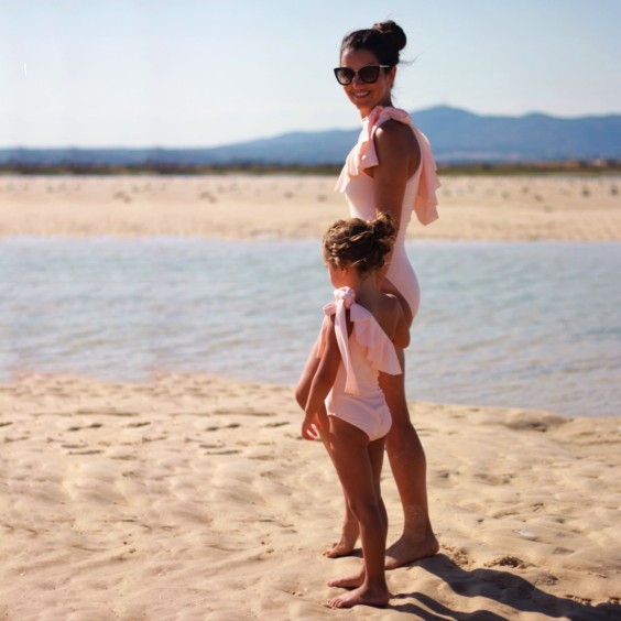 Nude one shoulder swimsuit - woman