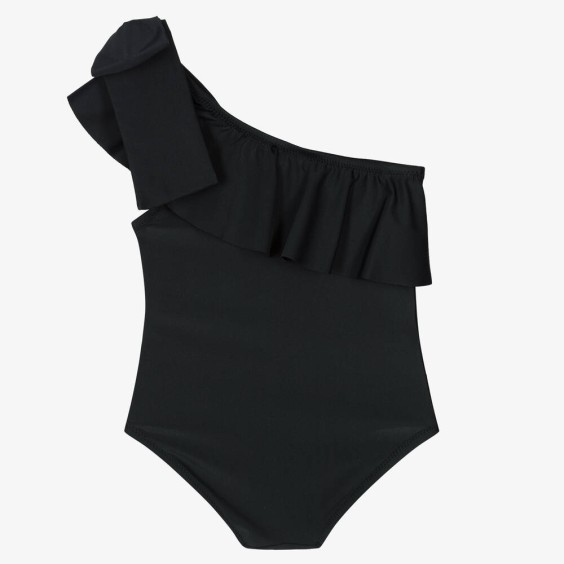 Maillot de bain une paule noir - fille