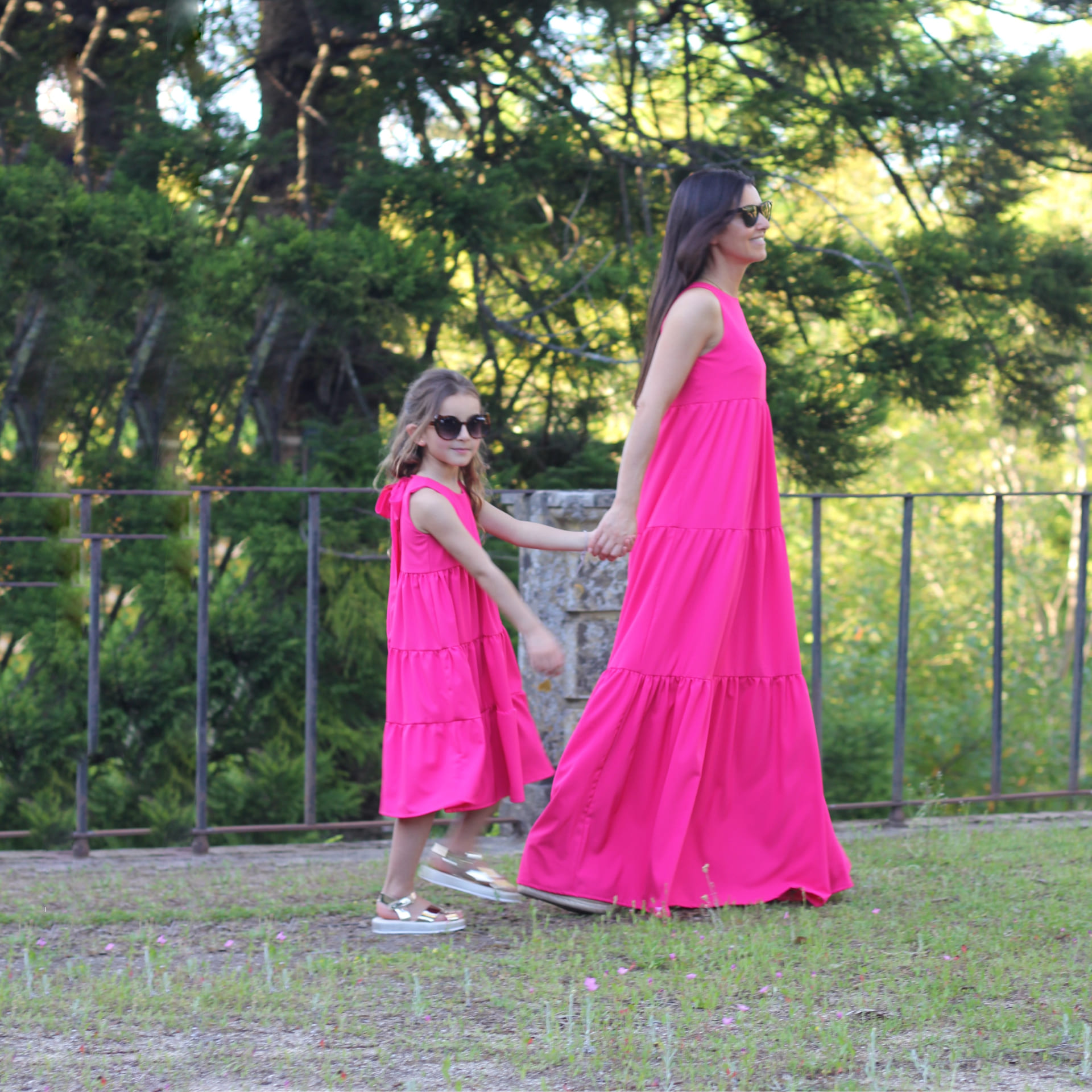 Pink long dress - woman