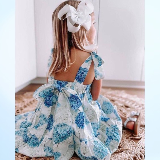 Blue hydrangeas dress