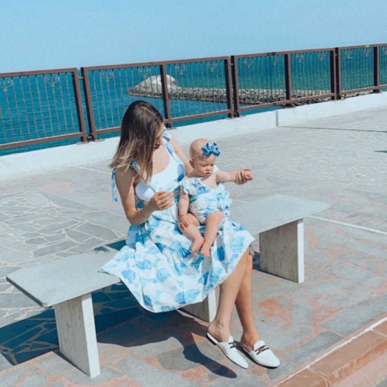 Vestido hortnsias azuis