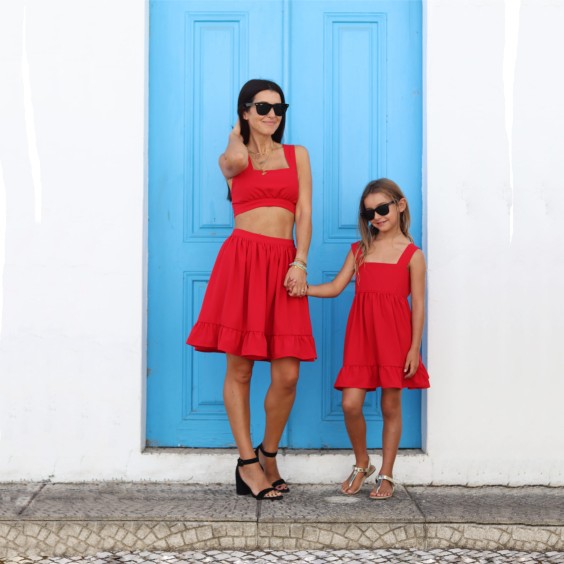 Robe  bretelles rouge