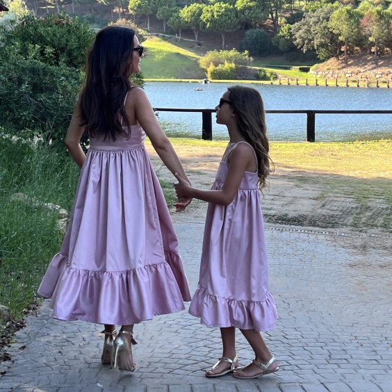 Vestido midi rosa - mulher