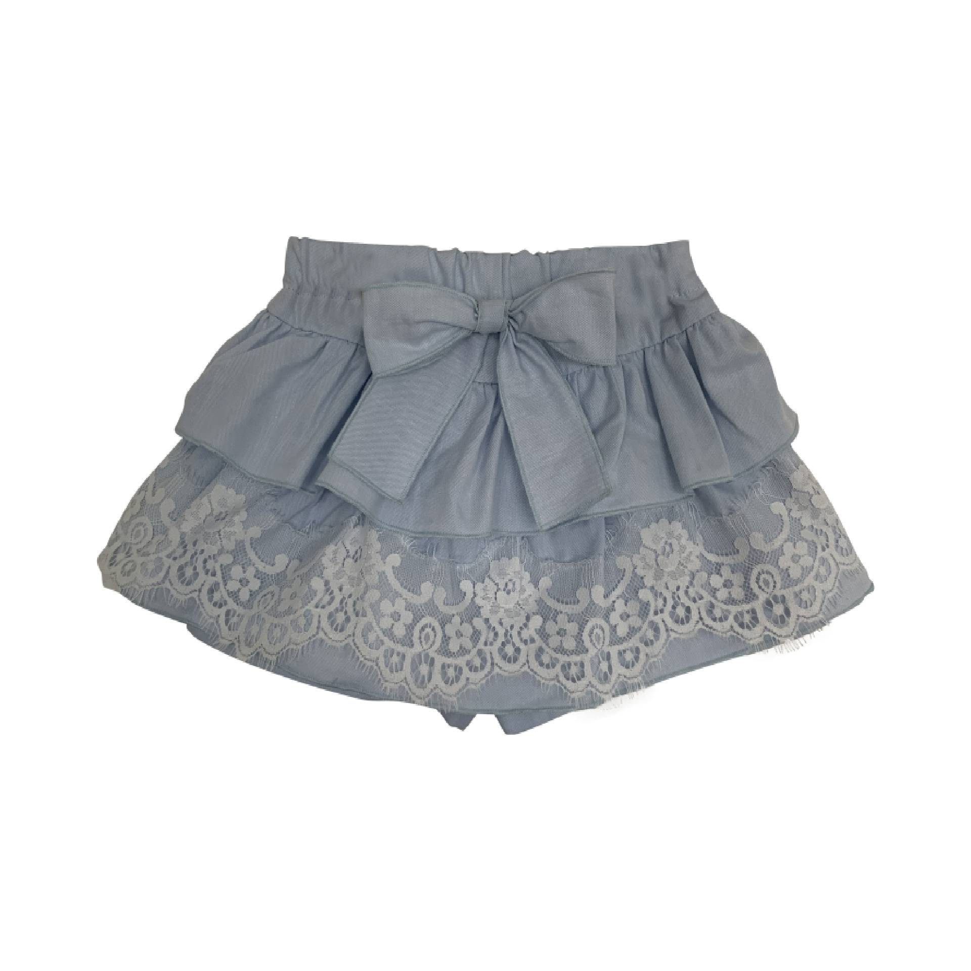 Blue oxford frill skirt