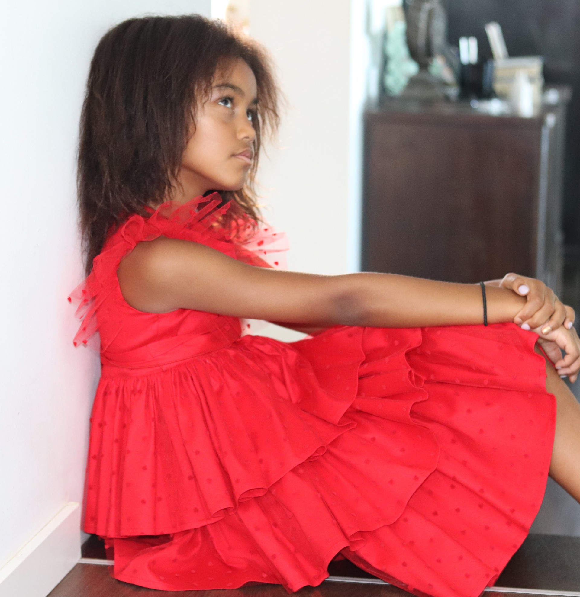 Red tule with hearts and piquett dress