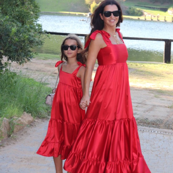 Red long dress - woman